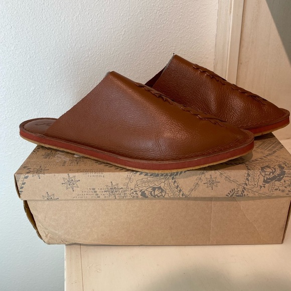 Free People Nova Flat Leather Brown Slip-On Backless Soft Mules New size 10, 41 - Picture 4 of 12
